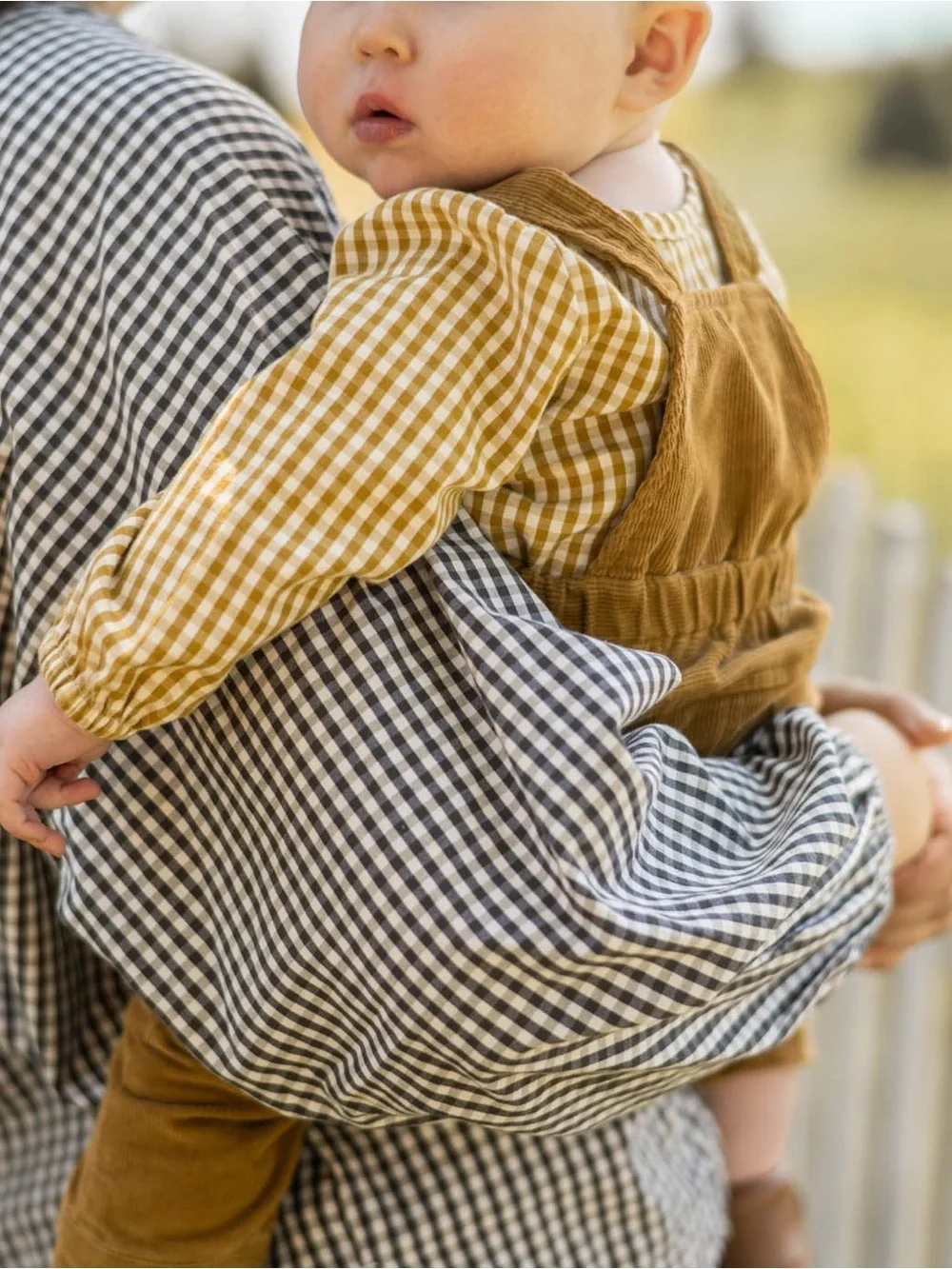 Pehr gingham long sleeve one piece 12-18m
